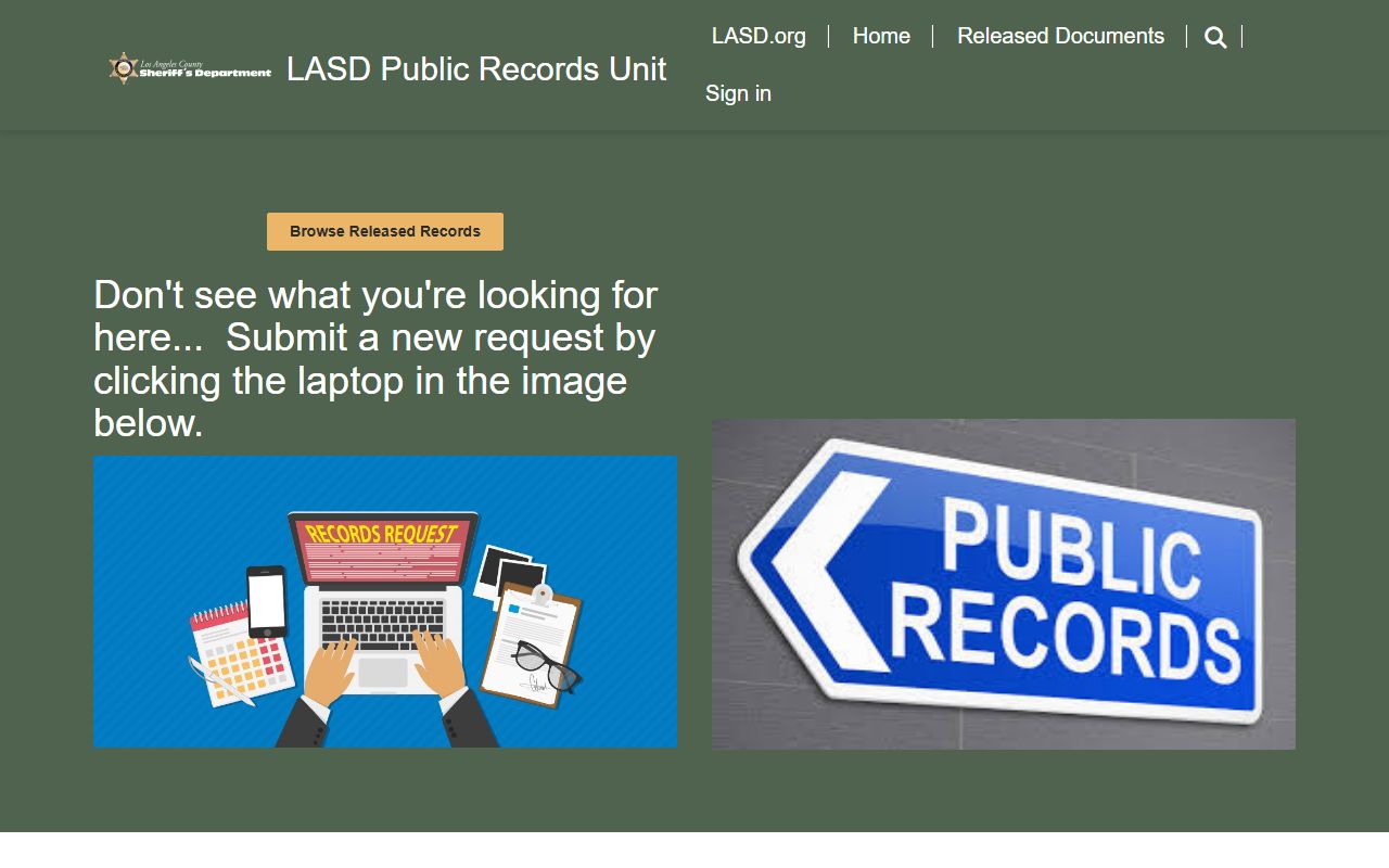 Los Angeles County SB 1421 Transparency Portal